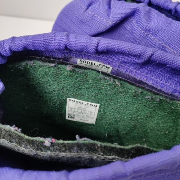 Sorel Unisex Kids Youth Super Trooper Snow Boots Size 3 Purple Black - Picture 8 of 9